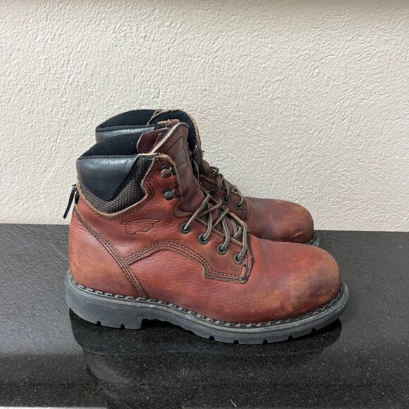 Red Wing Boots 2326 Steel Toe Leather Lace Up Work Boots Brown USA Women’s 7 D - Picture 1 of 8